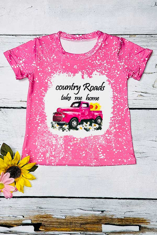 COUNTRY ROADS TAKE ME HOME Pink printed t-shirt DLH0923-06 A16S5